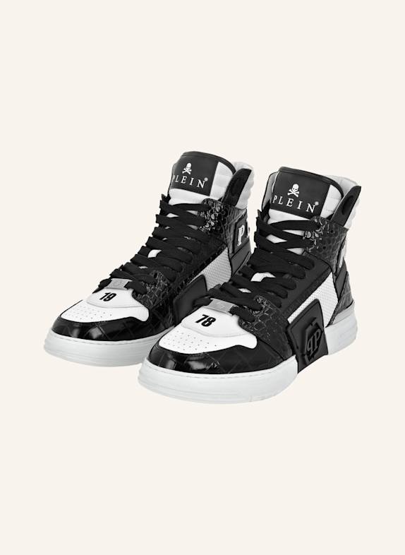 PHILIPP PLEIN Hightop-Sneaker HEXAGON WEISS/ SCHWARZ