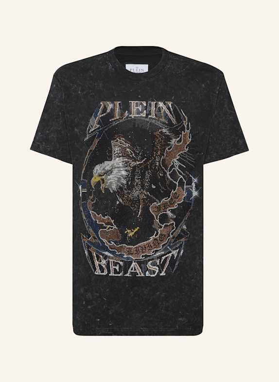 PHILIPP PLEIN T-Shirt mit Schmucksteinen SCHWARZ