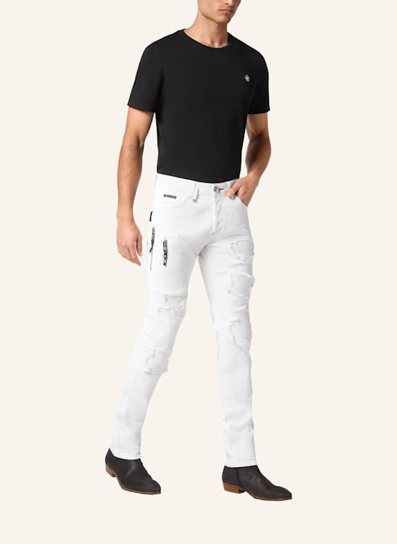 PHILIPP PLEIN Jeans mit geradem Schnitt ROCK STAR WEISS