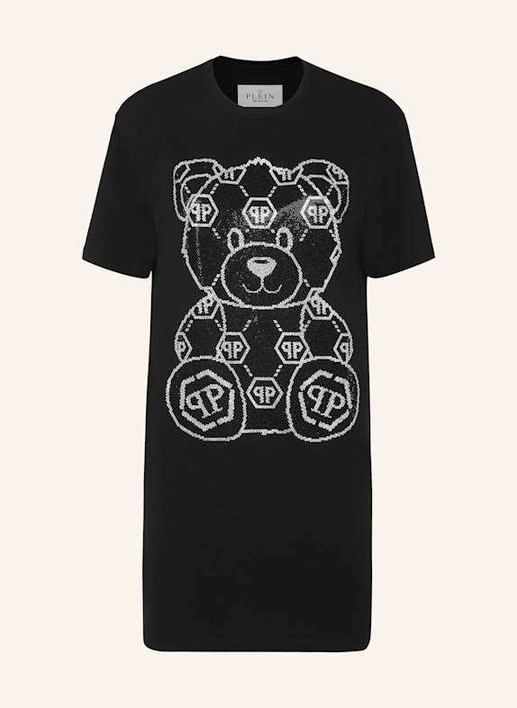 PHILIPP PLEIN Kleid mit Schmucksteinen TEDDY BEAR SCHWARZ