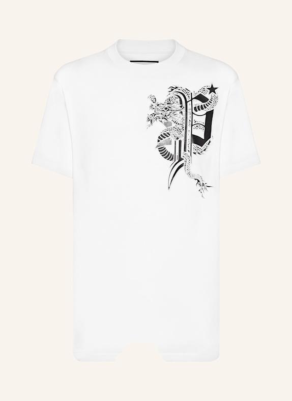 PHILIPP PLEIN T-Shirt mit Schmucksteinen DRAGON WEISS