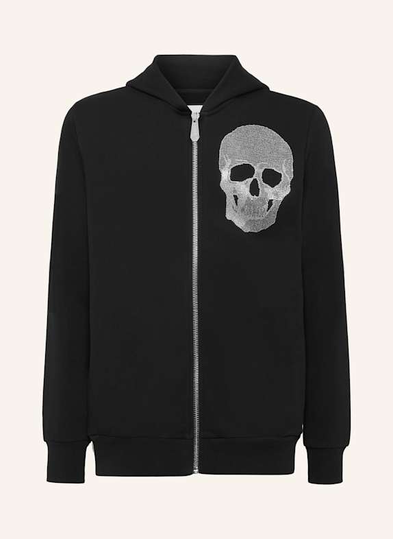 PHILIPP PLEIN Sweatjacke mit Kapuze SKULL SCHWARZ