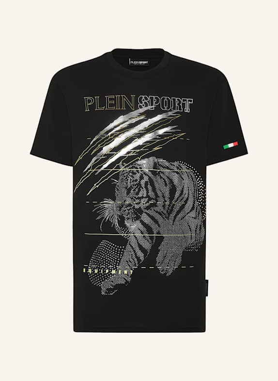 PLEIN SPORT T-Shirt TIGER SCHWARZ/ SILBER