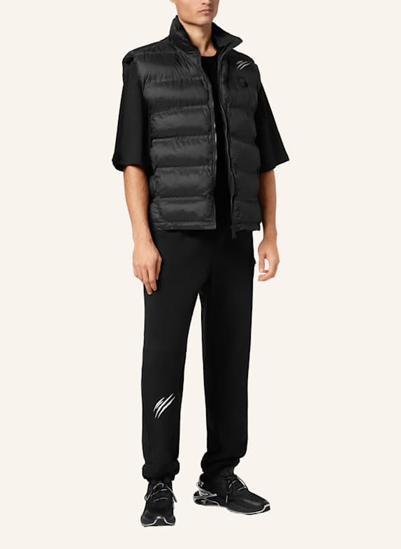 PLEIN SPORT Daunenweste SCRATCH SCHWARZ