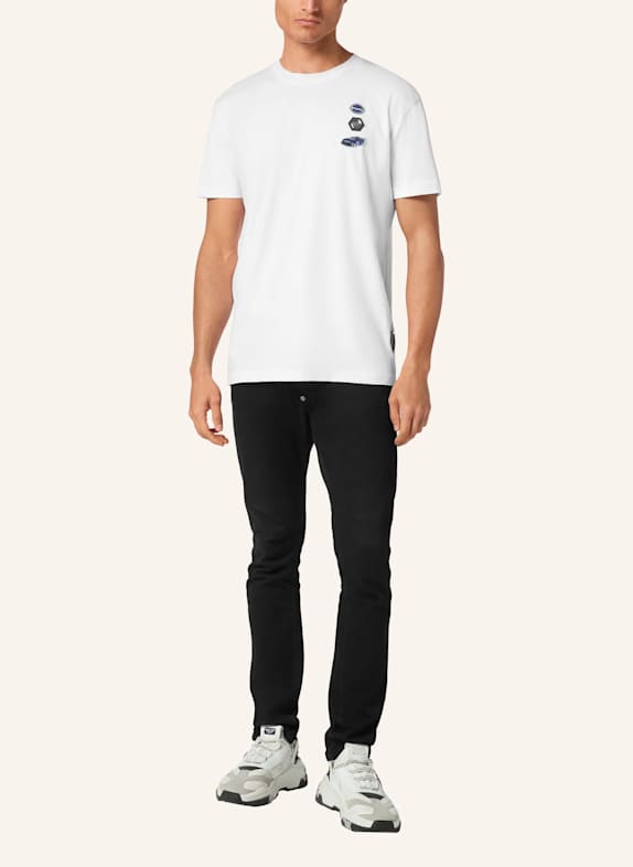 PHILIPP PLEIN Rundhals-T-Shirt RACING WEISS