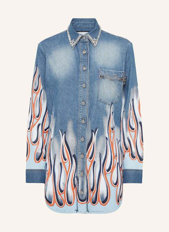 PHILIPP PLEIN PHILIPP PLEIN Jeanshemd RACING BLAUGRAU