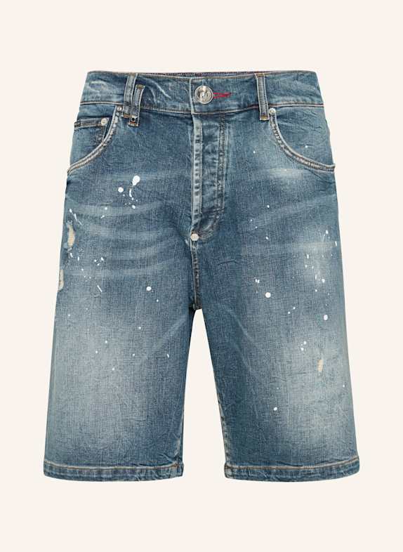 PHILIPP PLEIN JEANSSHORTS FERMENTERA SKULL BLAU
