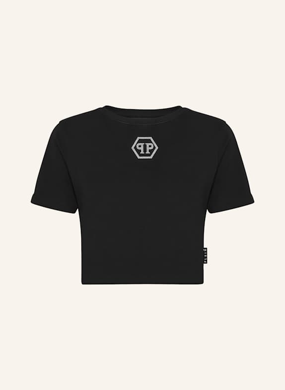 PHILIPP PLEIN T-Shirt mit Schmucksteinen HEXAGON SCHWARZ