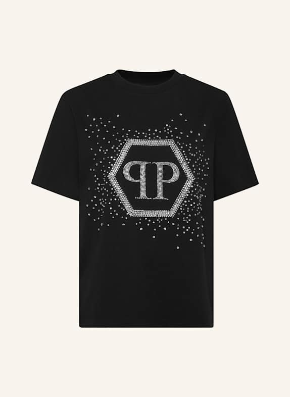 PHILIPP PLEIN T-Shirt Man Fit HEXAGON SCHWARZ