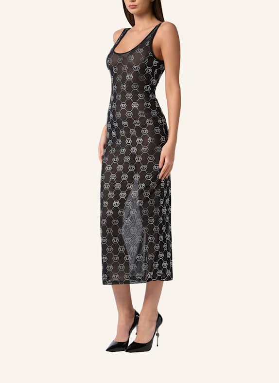 PHILIPP PLEIN PHILIPP PLEIN Long Dress Monogram Strass SCHWARZ