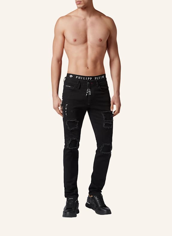 PHILIPP PLEIN Jeans mit geradem Schnitt SCHWARZ