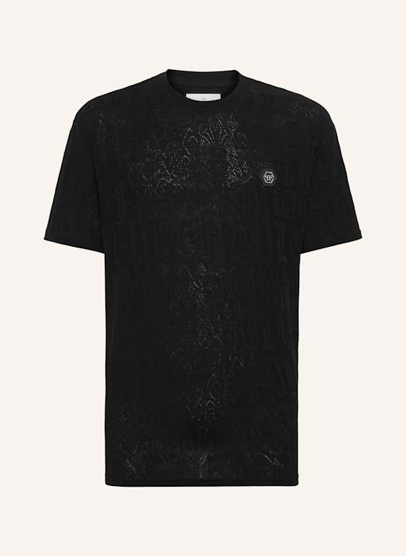 PHILIPP PLEIN T-Shirt Rundhalsausschnitt Ss MONOGRAM SCHWARZ