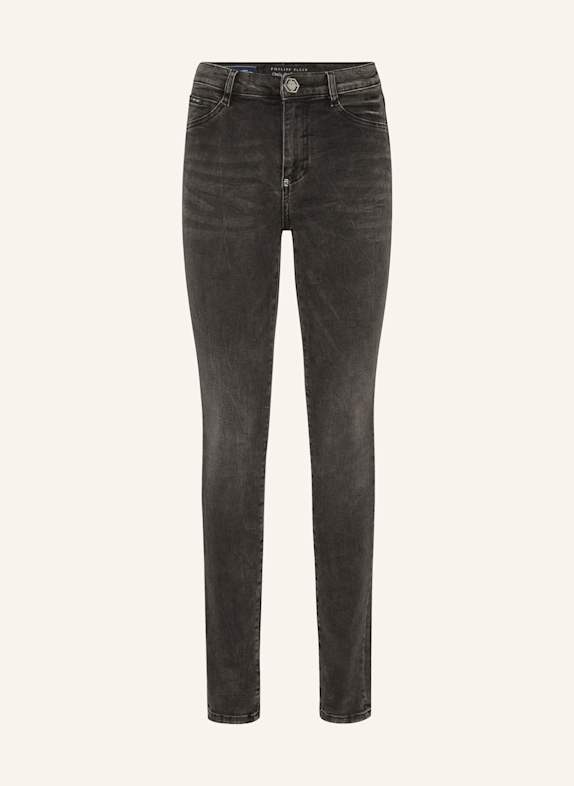PHILIPP PLEIN Jeggings mit hoher Taille GRAU