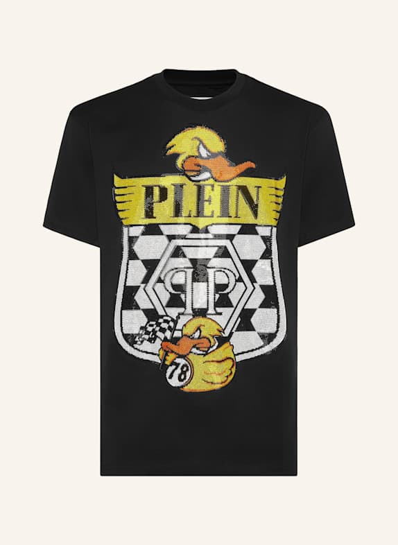 PHILIPP PLEIN T-Shirt Rundhalsausschnitt Ss DUCK SCHWARZ