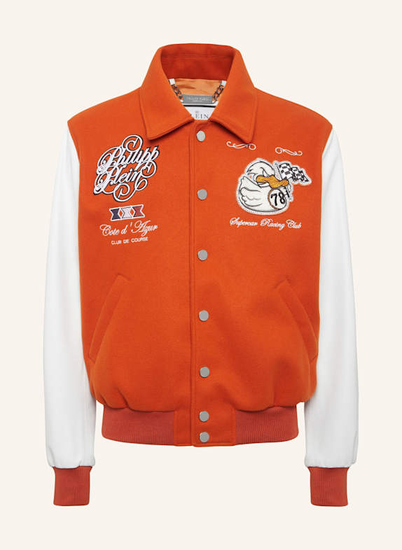 PHILIPP PLEIN PHILIPP PLEIN Coster College Bomber Jacket PP Duck ORANGE