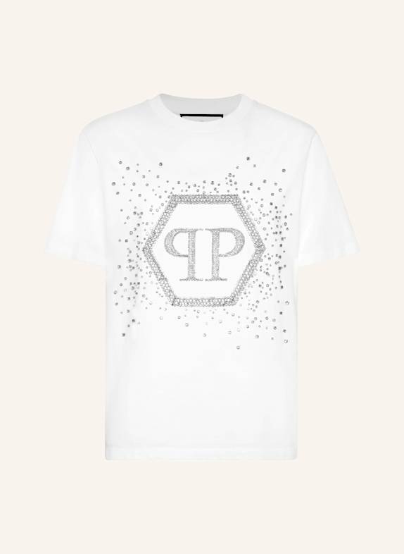 PHILIPP PLEIN T-Shirt Man Fit HEXAGON WEISS