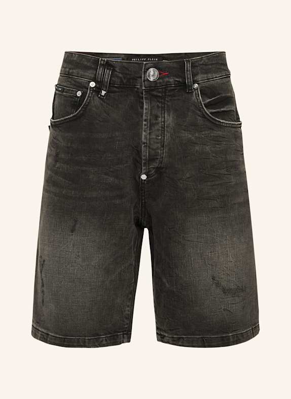 PHILIPP PLEIN JEANSSHORTS FERMENTERA SKULL GRAU