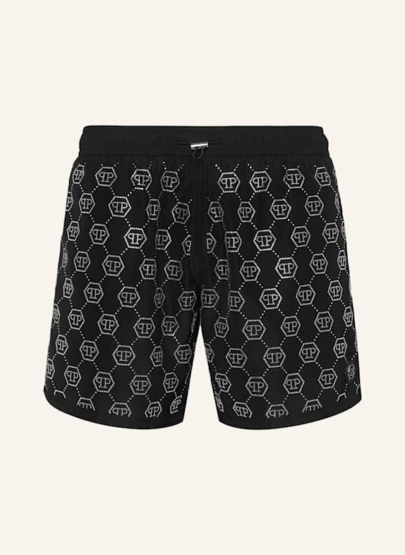 PHILIPP PLEIN Kurze Hosen SCHWARZ/ SILBER