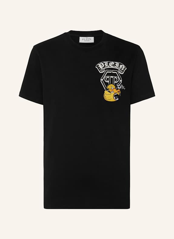 PHILIPP PLEIN T-Shirt Rundhalsausschnitt Ss DUCK SCHWARZ