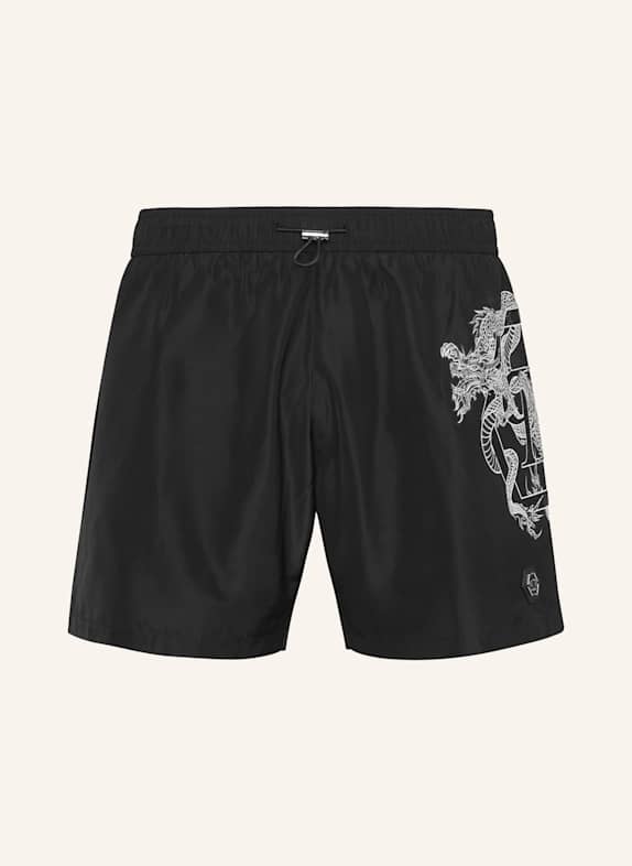 PHILIPP PLEIN Kurze Hosen DRAGON SCHWARZ