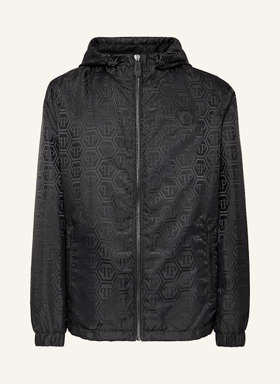 PHILIPP PLEIN PHILIPP PLEIN Nylon Jacquard Kway Monogram SCHWARZ