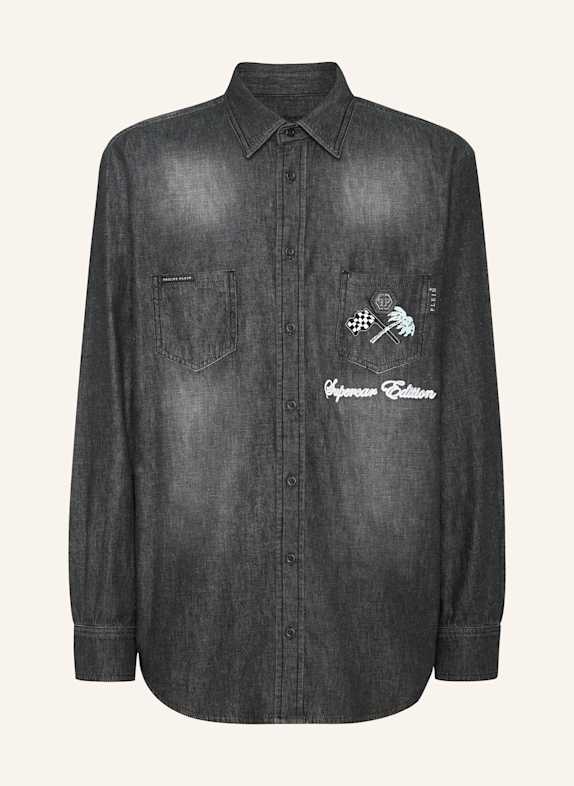 PHILIPP PLEIN PHILIPP PLEIN Denim Shirt LS Cars Racing GRAU