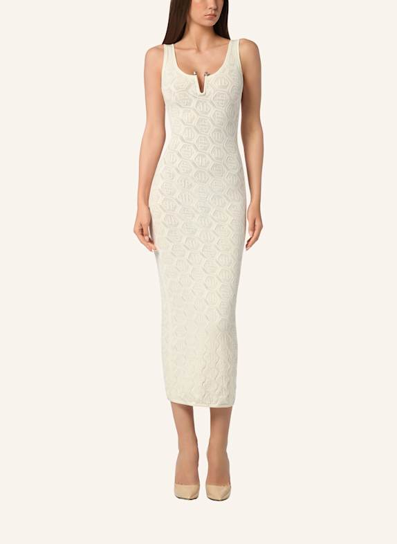 PHILIPP PLEIN Tageskleid aus Strick MONOGRAM WEISS