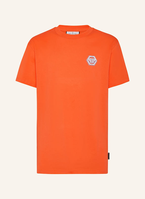 PHILIPP PLEIN T-Shirt Rundhalsausschnitt ICONIC PLEIN ORANGE