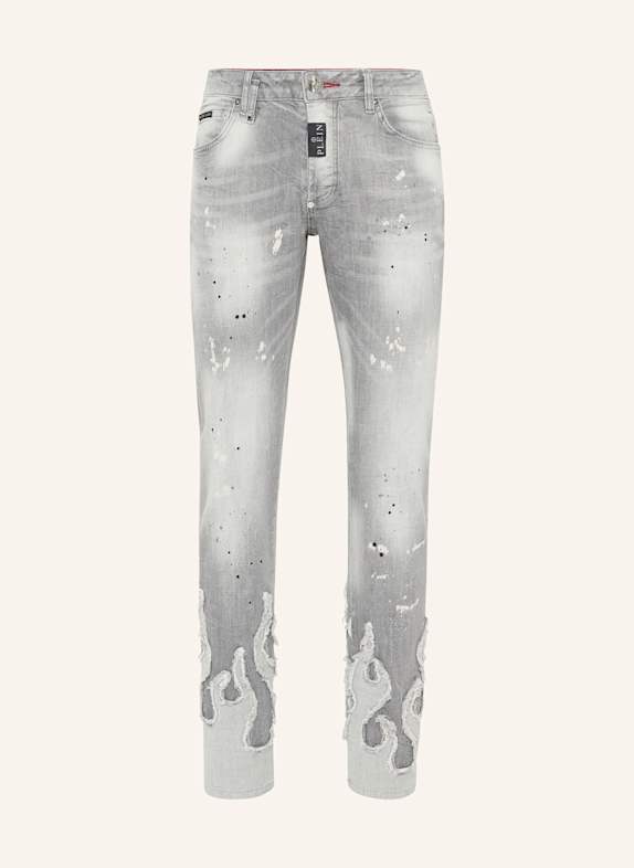 PHILIPP PLEIN PHILIPP PLEIN Denim Super Straight Cut Fit Trousers Flame HELLGRAU
