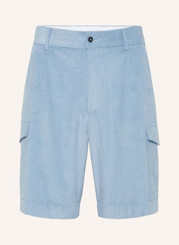 PHILIPP PLEIN PHILIPP PLEIN Velvet Gabardine Short Cargo Trousers Cool Kid Fit HELLBLAU