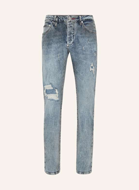 PHILIPP PLEIN PHILIPP PLEIN Denim Super Straight Cut Fit Trousers Cars Racing DUNKELGRAU