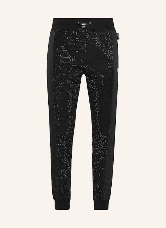 PHILIPP PLEIN PHILIPP PLEIN Trousers Jogging Nylon Inserts Monogram Strass SCHWARZ