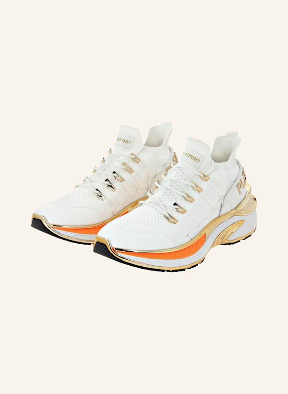 PLEIN SPORT Runner Sneaker CHROME SURFER WEISS/ NEONORANGE