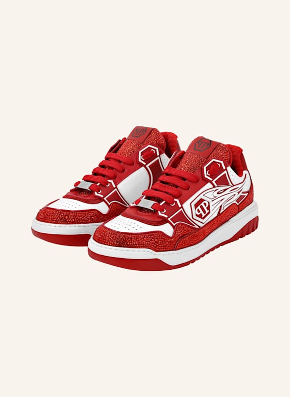 PHILIPP PLEIN Lo-Top Turnschuhe HEXAGON WEISS