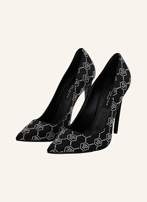 PHILIPP PLEIN Pumps mit Steinbesatz MONOGRAM SCHWARZ