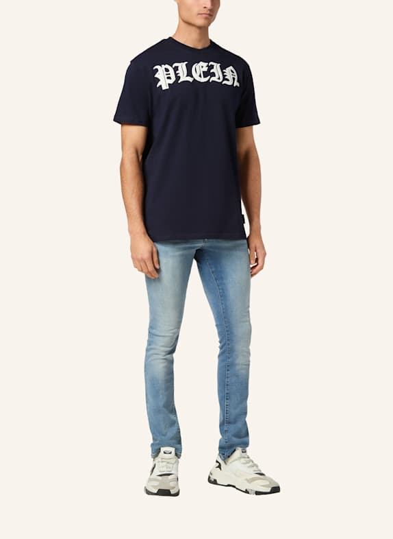 PHILIPP PLEIN Rundhals-T-Shirt GOTHIC PLEIN DUNKELBLAU