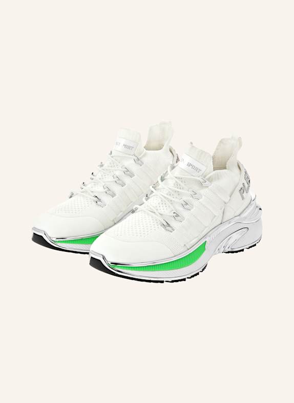 PLEIN SPORT Runner Sneaker CHROME SURFER WEISS/ NEONGRÜN