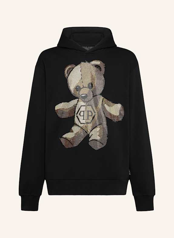 PHILIPP PLEIN Sweatshirt mit Kapuze TEDDY SCHWARZ
