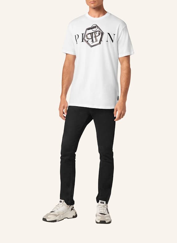 PHILIPP PLEIN Rundhals-T-Shirt WEISS
