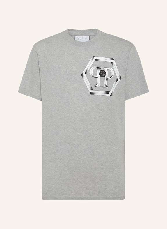 PHILIPP PLEIN T-Shirt Rundhalsausschnitt HEXAGON GRAU