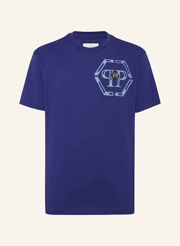 PHILIPP PLEIN T-Shirt Rundhalsausschnitt HEXAGON DUNKELBLAU