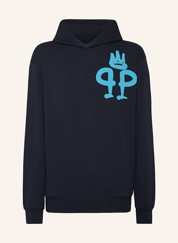 PHILIPP PLEIN Sweatshirt mit Kapuze KING PLEIN DUNKELBLAU
