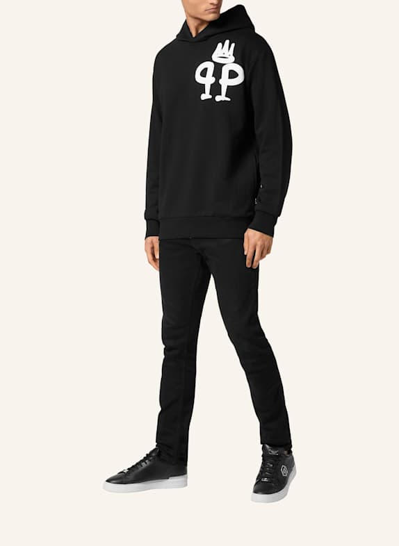 PHILIPP PLEIN Kapuzen-Sweatshirt KING PLEIN SCHWARZ