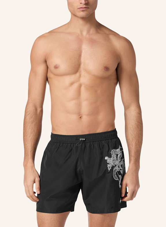 PHILIPP PLEIN Shorts DRAGON SCHWARZ