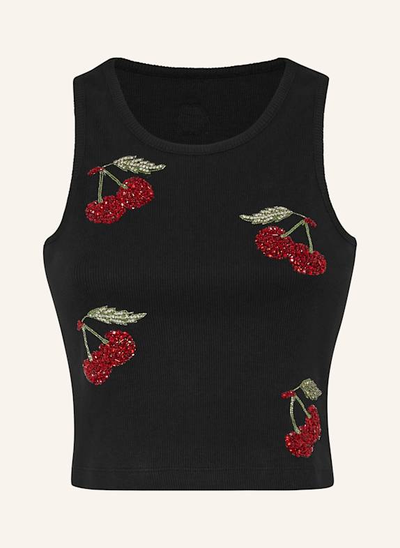 PHILIPP PLEIN Tank-Top CHERRIES SCHWARZ