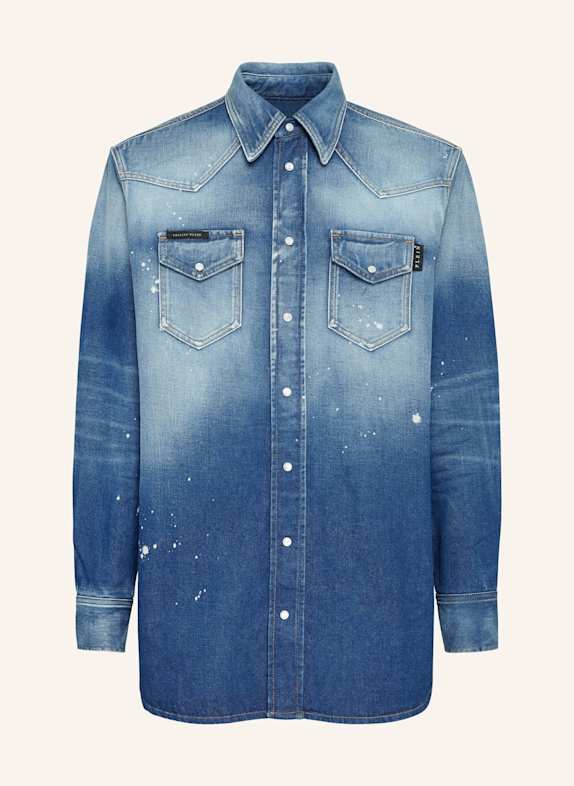 PHILIPP PLEIN Denim Shirt Ls BLAU