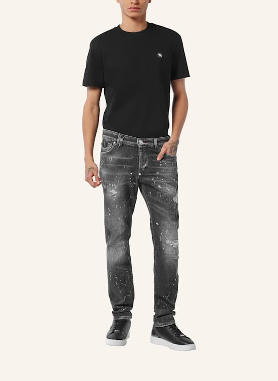 PHILIPP PLEIN Jeans mit Supergerader Schnitt SCHWARZ