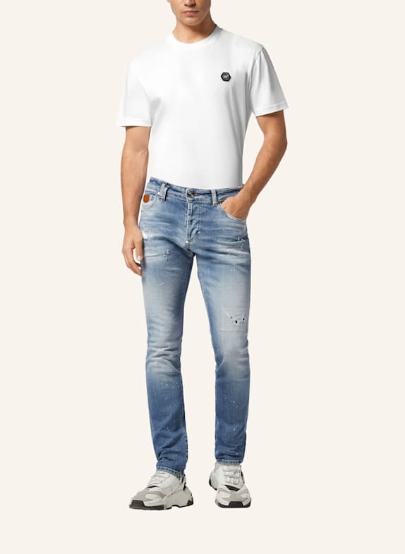 PHILIPP PLEIN Jeans mit Supergerader Schnitt BLAU