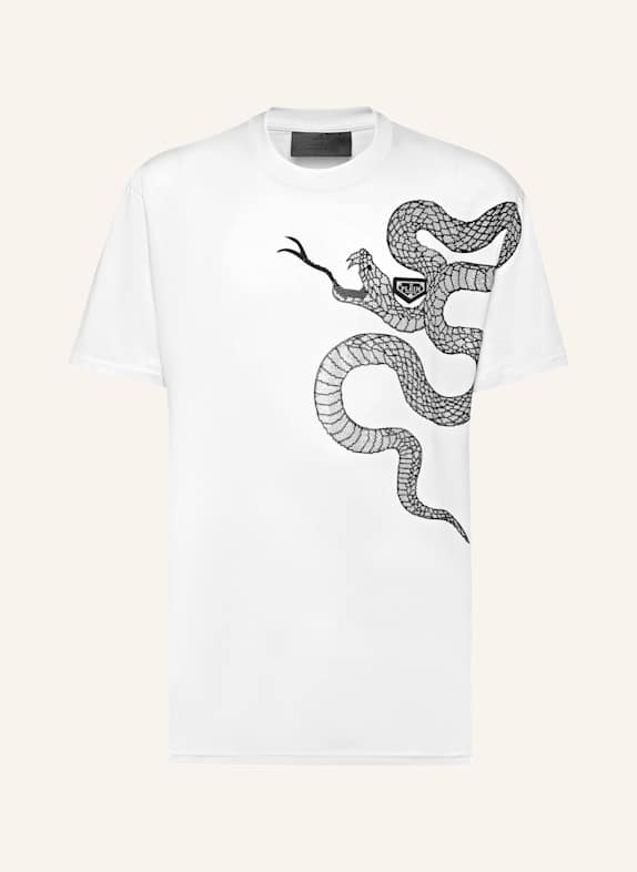 PHILIPP PLEIN T-Shirt Rundhalsausschnitt Ss SNAKE WEISS