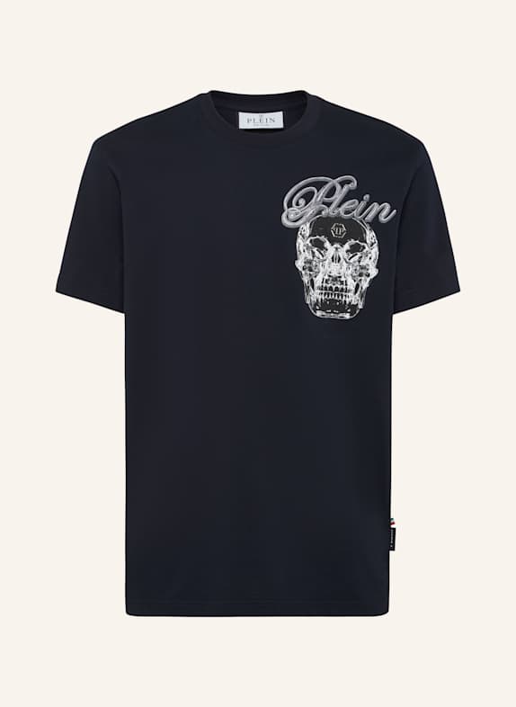 PHILIPP PLEIN T-Shirt Rundhalsausschnitt Ss SKULL DUNKELBLAU
